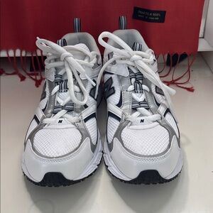 New Balance White and Navy 408 Sneakers Unisex